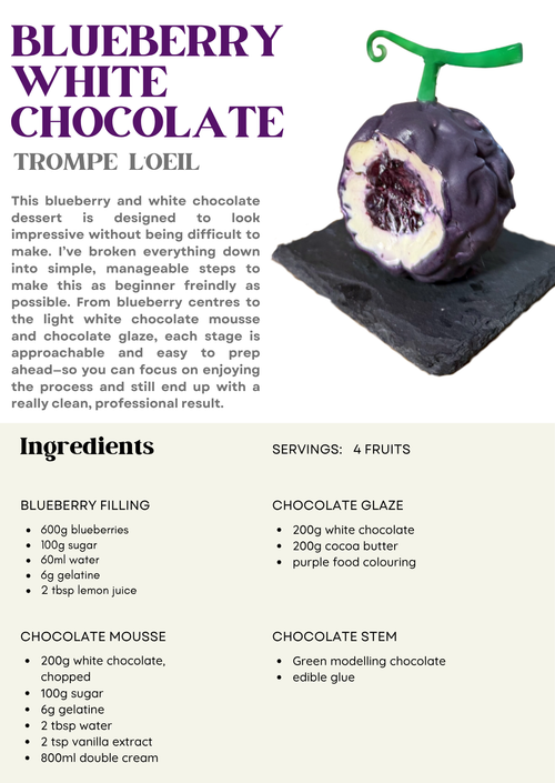 Blueberry & White chocolate Trompe L'oeil